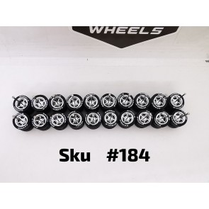10 SET Samed Wheels  American 10mm Chrome Rim Black Tire With Lettering  184