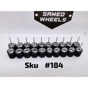 10 SET Samed Wheels  American 10mm Chrome Rim Black Tire With Lettering  184