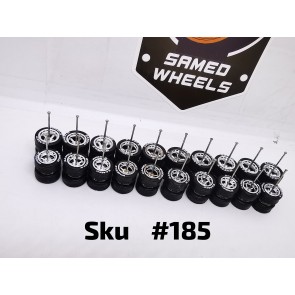 10 SET Samed Wheels  American 10/12mm Chrome Rim Black Tire With Lettering  185