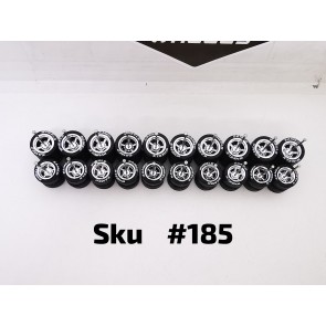 10 SET Samed Wheels  American 10/12mm Chrome Rim Black Tire With Lettering  185
