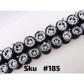 10 SET Samed Wheels  American 10/12mm Chrome Rim Black Tire With Lettering  185
