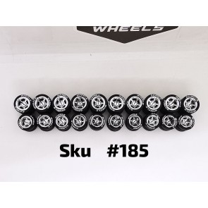 10 SET Samed Wheels  American 10/12mm Chrome Rim Black Tire With Lettering  185