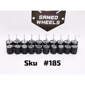 10 SET Samed Wheels  American 10/12mm Chrome Rim Black Tire With Lettering  185