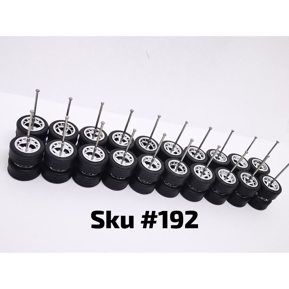 10 SET Samed Wheels American 10mm Chrome Rim Black Tire  192