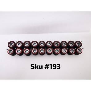 10 SET Samed Wheels Dragster American Chrome Rim Black Tire with Red Line  193