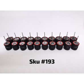 10 SET Samed Wheels Dragster American Chrome Rim Black Tire with Red Line  193