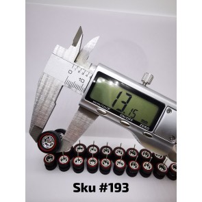 10 SET Samed Wheels Dragster American Chrome Rim Black Tire with Red Line  193