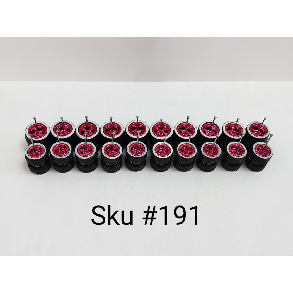 10 SET Samed Wheels 5 Bolt Pink Ring 10/12mm Rim 191