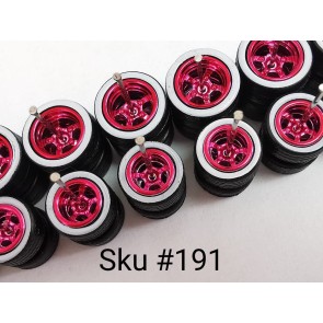10 SET Samed Wheels 5 Bolt Pink Ring 10/12mm Rim 191