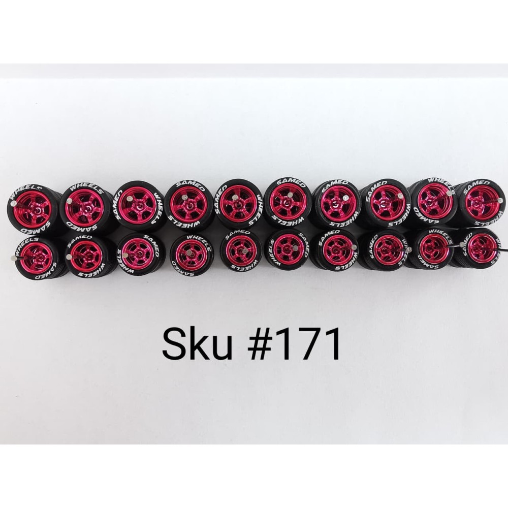 10 Sets 5 Bolt Color Pink 10/12mm White Lettering Tire