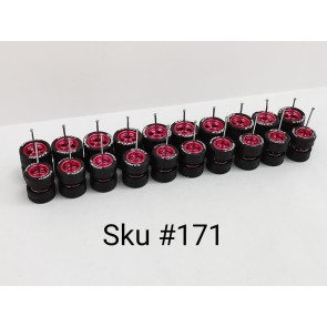 10 Sets 5 Bolt Color Pink 10/12mm White Lettering Tire
