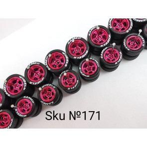 10 Sets 5 Bolt Color Pink 10/12mm White Lettering Tire