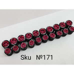 10 Sets 5 Bolt Color Pink 10/12mm White Lettering Tire